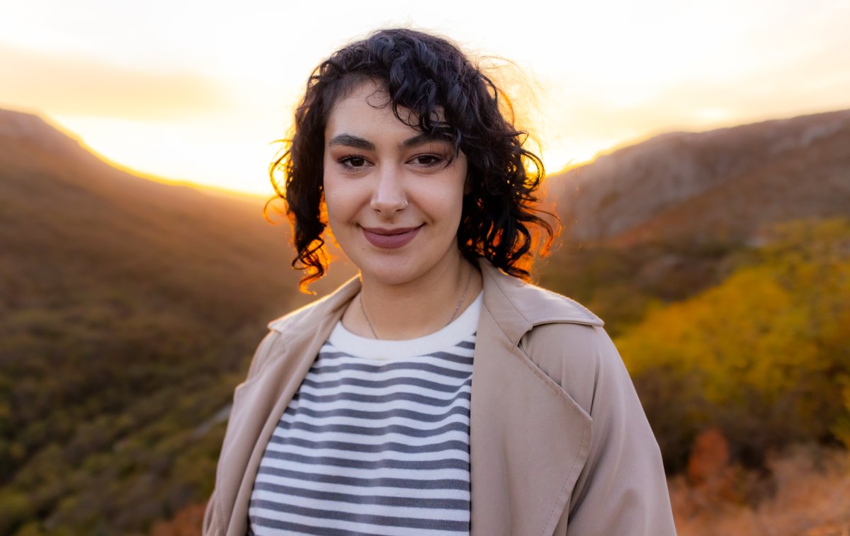 eating_disorder Smiling person outdoors at sunset